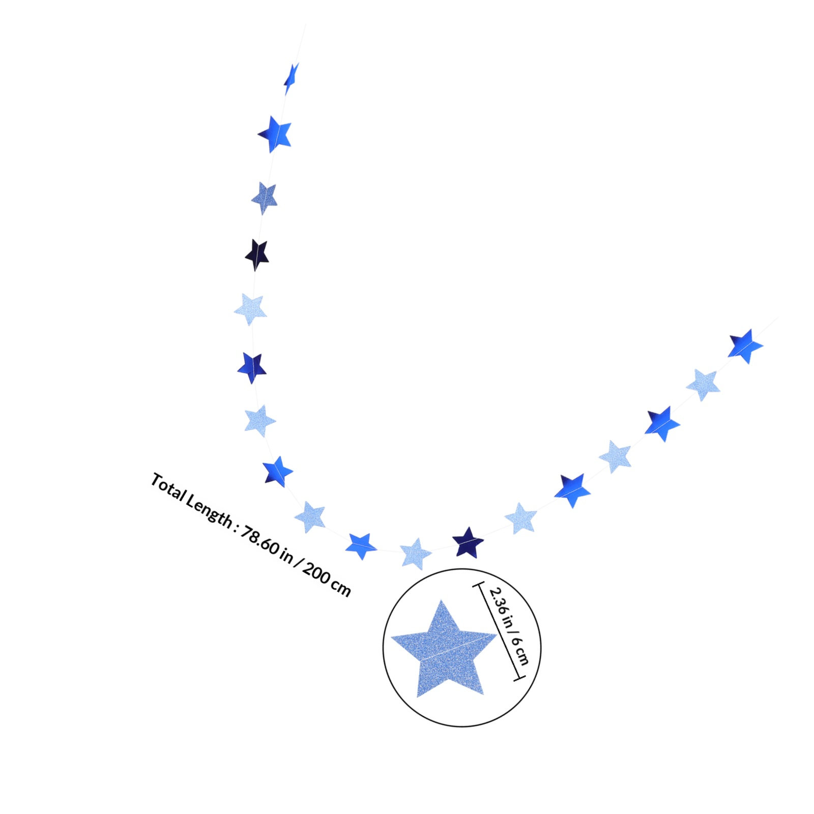 Silver Glitter Star Tinsel Gar - огляд і ціна Tinsel Garland Decoration