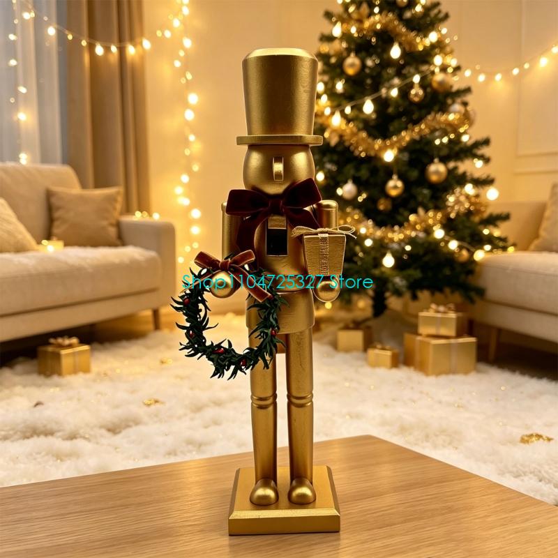 D8KF Christmas Wooden Gold Nut - огляд і ціна Nutcracker Figurine