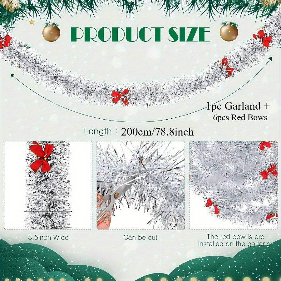 Christmas Tinsel Garland with  - огляд і ціна Tinsel Garland Decoration